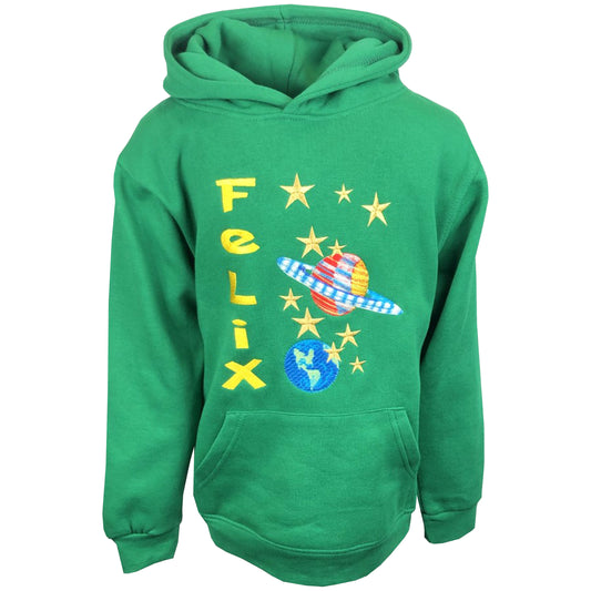 Personalised Embroidered Children's Unisex Planet Hoodie